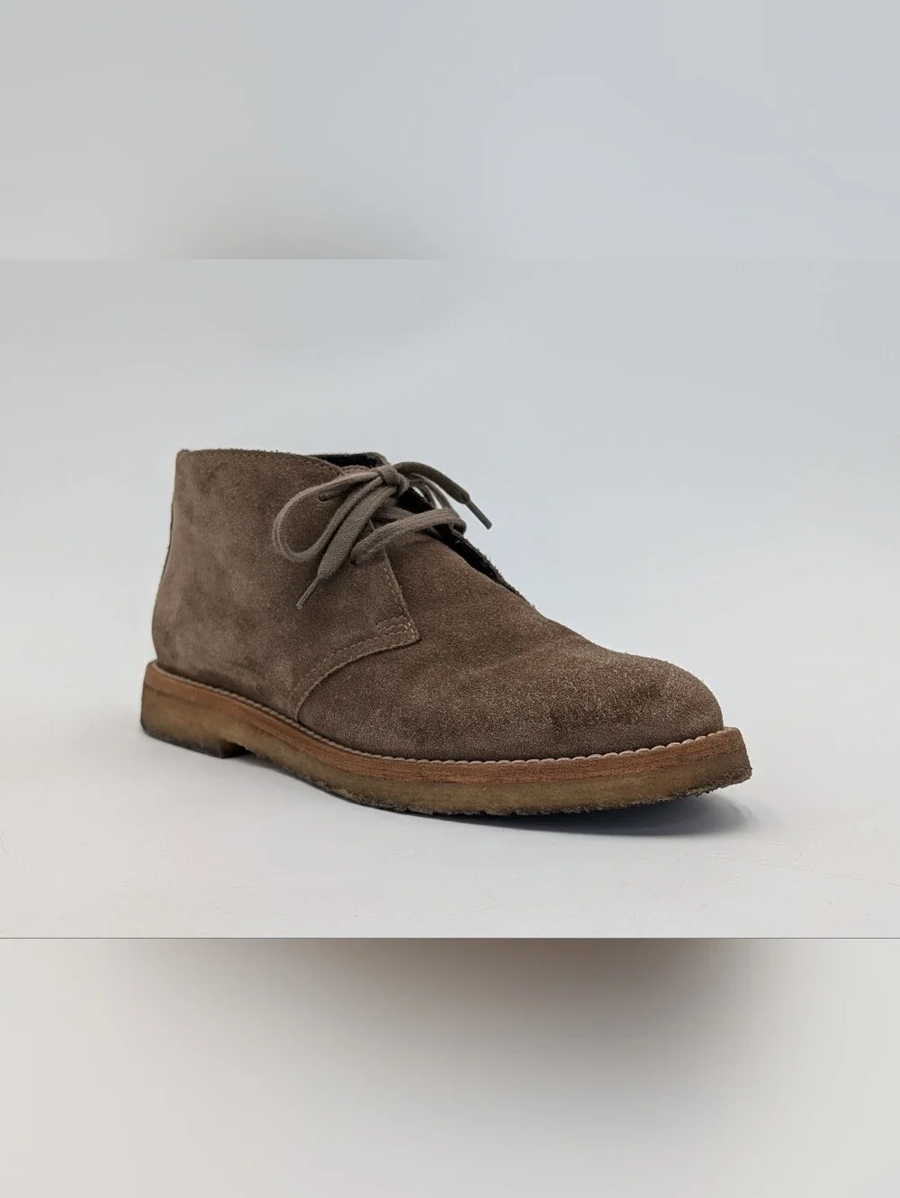 Vince Suede Desert Chukka Boot Sz 7.5 Women Mushroom Taupe Crepe Sole Made Italy